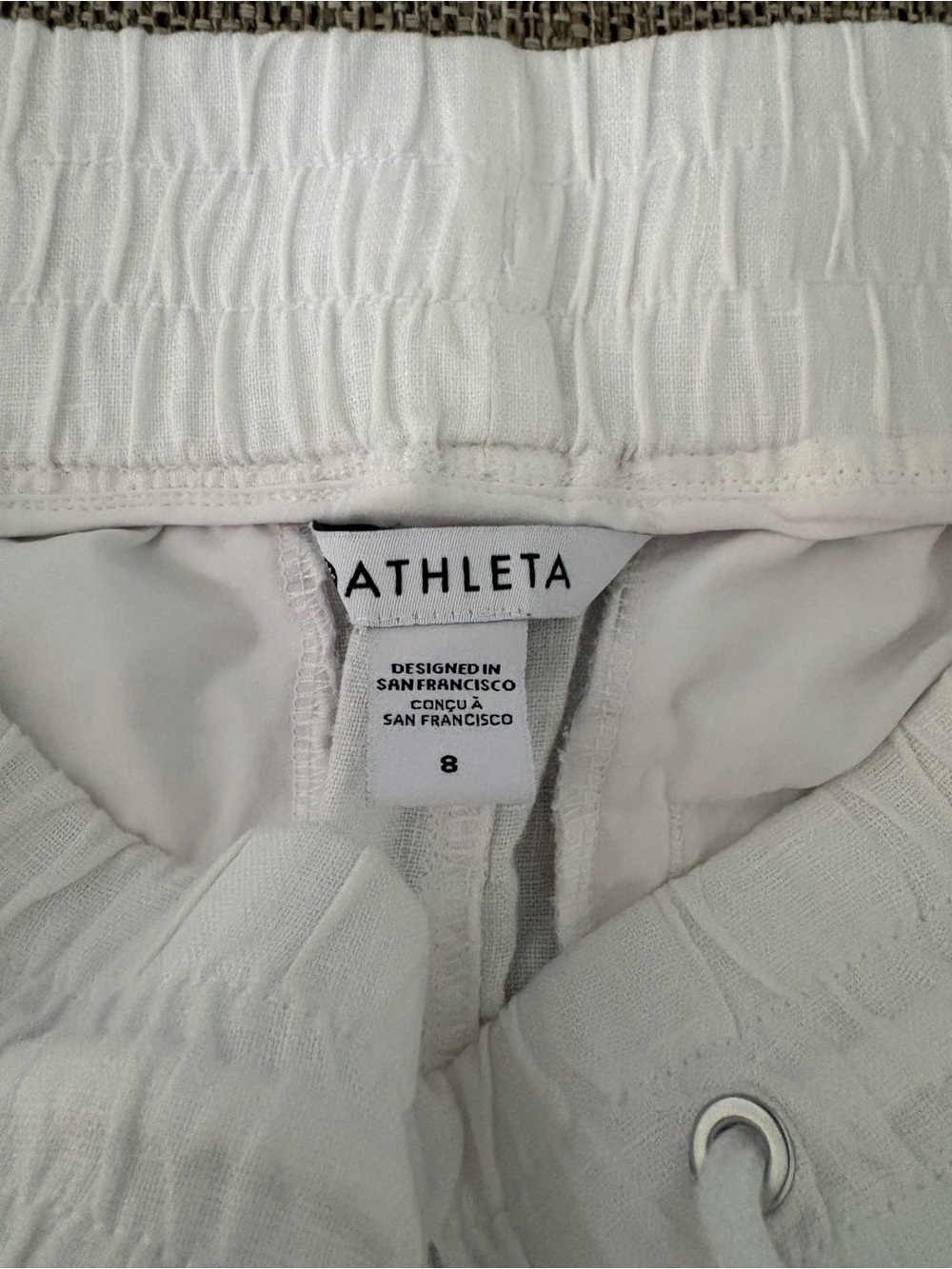 Athleta Cabo Linen Shorts White Size 8 Lightweight Summer Beach Casual - Picture 2 of 4